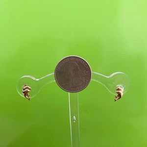 14 kt. YG Double Dolphin pierced earrings